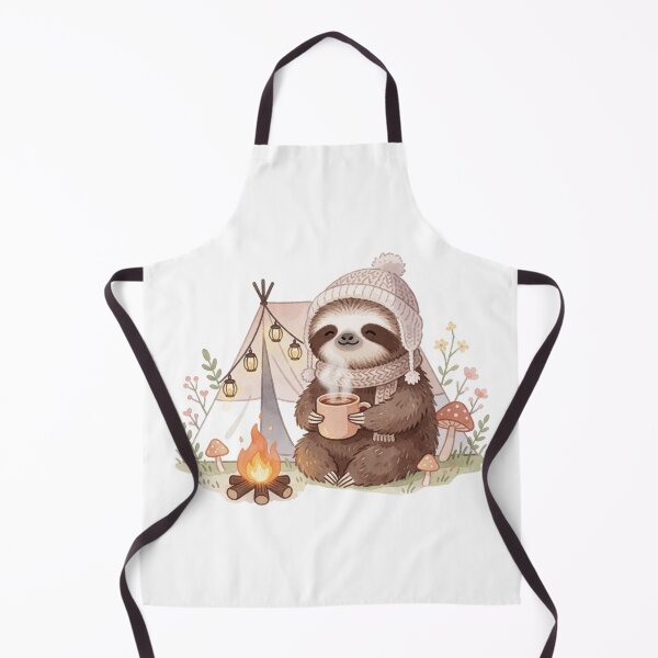 Item preview, Cute Baby Sloth Camper – Cozy Campfire Watercolor Forest Sticker designed and sold by AillustriaAK.
