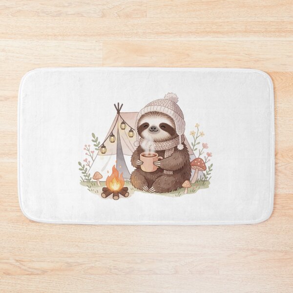 Item preview, Cute Baby Sloth Camper – Cozy Campfire Watercolor Forest Sticker designed and sold by AillustriaAK.