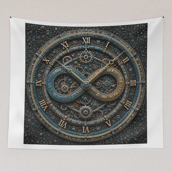 Aperçu de l'œuvre Infinite Time Mosaic Edition | Luxury 3D Infinity Clock Micro-Mosaic Artwork créée et vendue par JcAbstractArt.