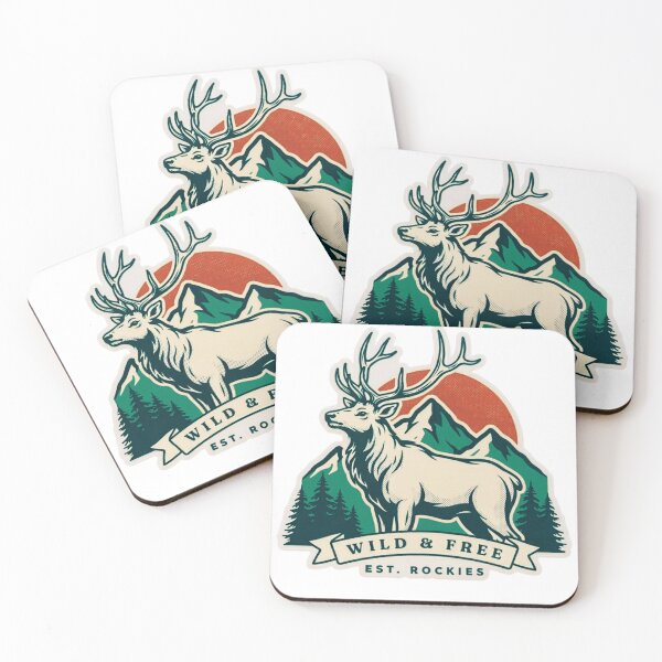Artikelvorschau, Wild & Free Rockies Vintage Elchaufkleber entworfen und verkauft von Gabe1983.