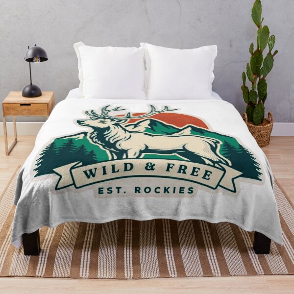 Artikelvorschau, Wild & Free Rockies Vintage Elchaufkleber entworfen und verkauft von GabeMountainArt.