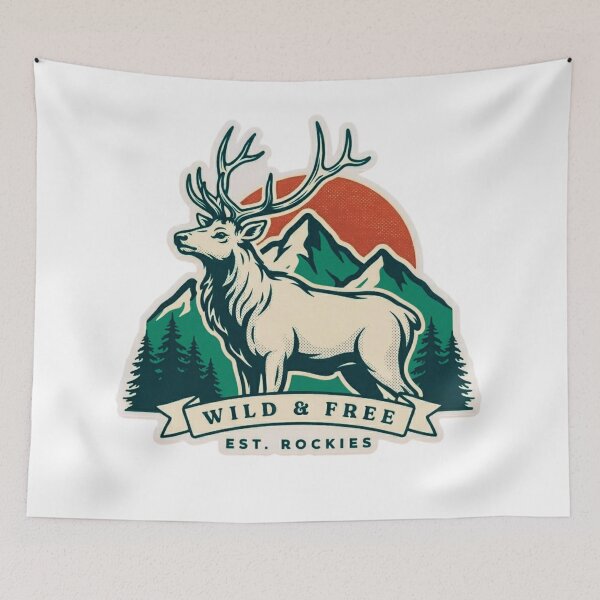 Item preview, Wild & Free Rockies Vintage Elk Sticker designed and sold by GabeMountainArt.