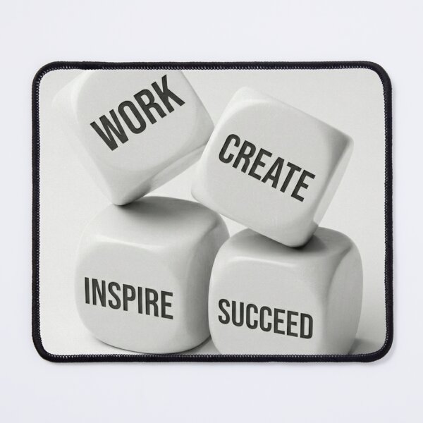 Item preview, Work Create Inspire Succeed Dice Creative Entrepreneur Motivational Quote designed and sold by RAMHEARTS.