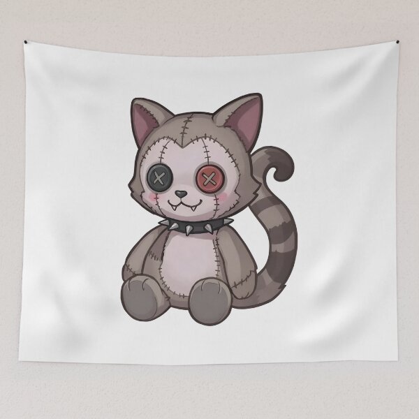 Item preview, Creepy Cute Stitched Gothic Cat designed and sold by D6rkT3chDemon.