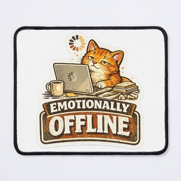 Item preview, Emotionally Offline Cat – Funny Burnout Meme designed and sold by Dada-arts.
