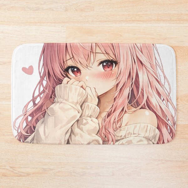 Item preview, Cute pink anime shy girl designed and sold by urbanshop7.