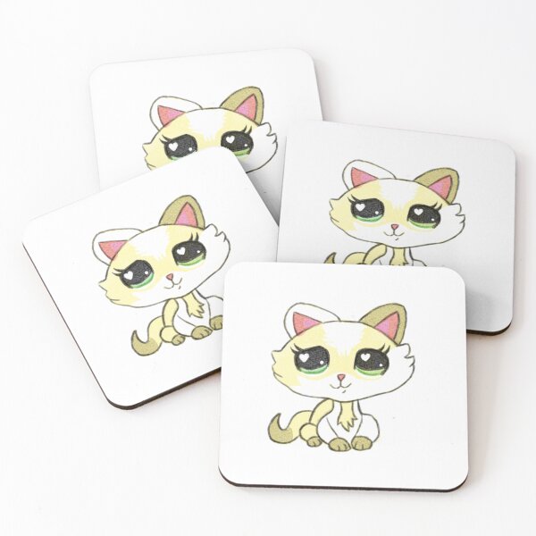 Item preview, G7 Littlest Pet Shop Crouching Cat Yellow & White LPS designed and sold by remytheratt.