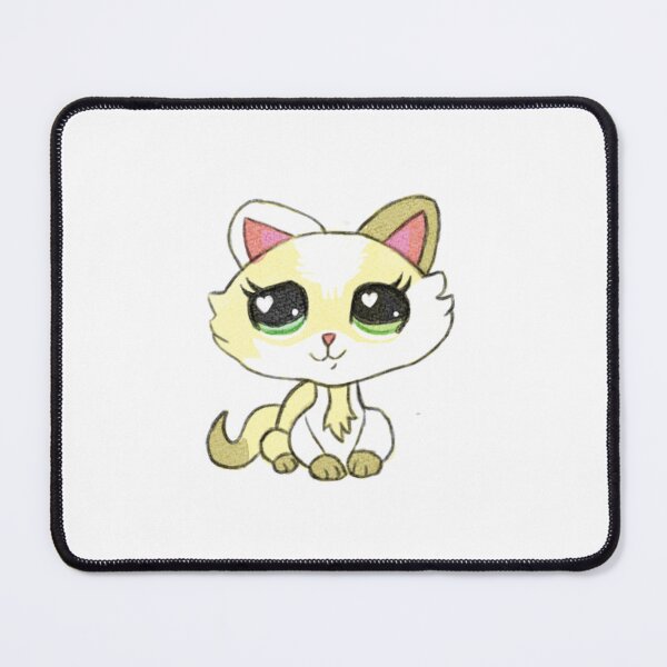Item preview, G7 Littlest Pet Shop Crouching Cat Yellow & White LPS designed and sold by remytheratt.