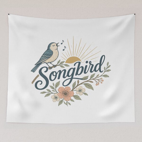 Item preview, Songbird Floral Nature Lover Vintage Bird Singing Garden Aesthetic Design designed and sold by SoulThread Studio.