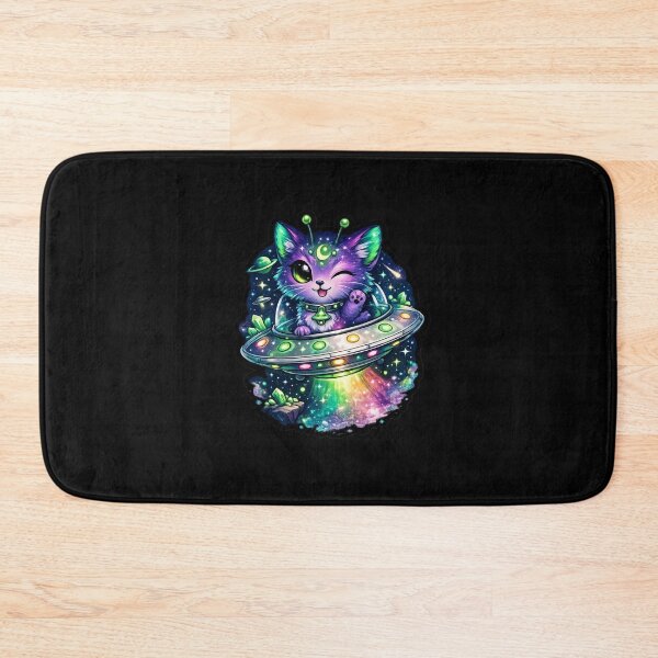 Item preview, Cute Cosmic Alien Cat in UFO – Kawaii Space Kitten Galaxy Art designed and sold by TheZyro.