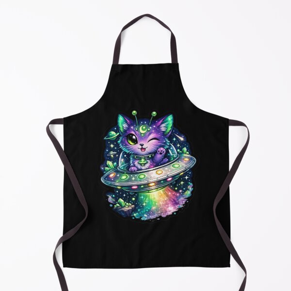 Item preview, Cute Cosmic Alien Cat in UFO – Kawaii Space Kitten Galaxy Art designed and sold by TheZyro.