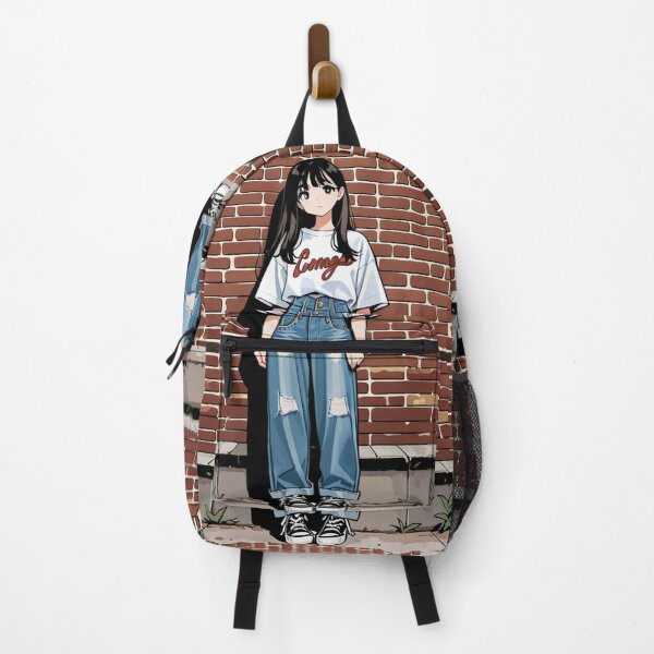 Item preview, Fashion - Portrait of young woman in ripped jeans designed and sold by AnimeShin.