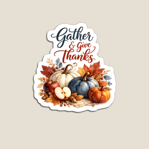 Item preview, Gather & Give Thanks Autumn Harvest Watercolor designed and sold by aleano2026.