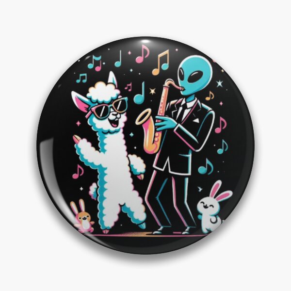 Item preview, Alien Jazz Jam – Dancing Llama Party designed and sold by Dogandesighn.