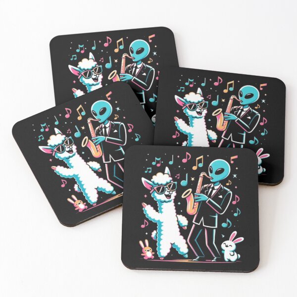 Item preview, Alien Jazz Jam – Dancing Llama Party designed and sold by Dogandesighn.