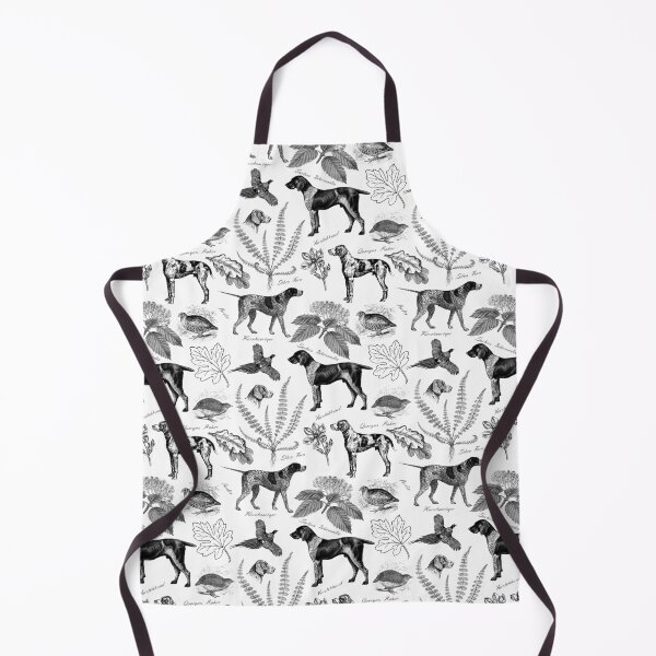 Item preview, German Pointer with Birds and Forest Plants Toile Pattern - Black and White  designed and sold by CanisArt.