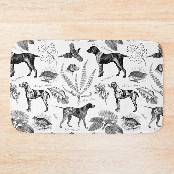 Item preview, German Pointer with Birds and Forest Plants Toile Pattern - Black and White  designed and sold by CanisArt.