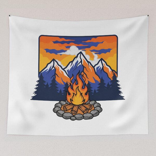 Item preview, Vintage Campfire Mountain Adventure T‑Shirt designed and sold by Gabe1983.