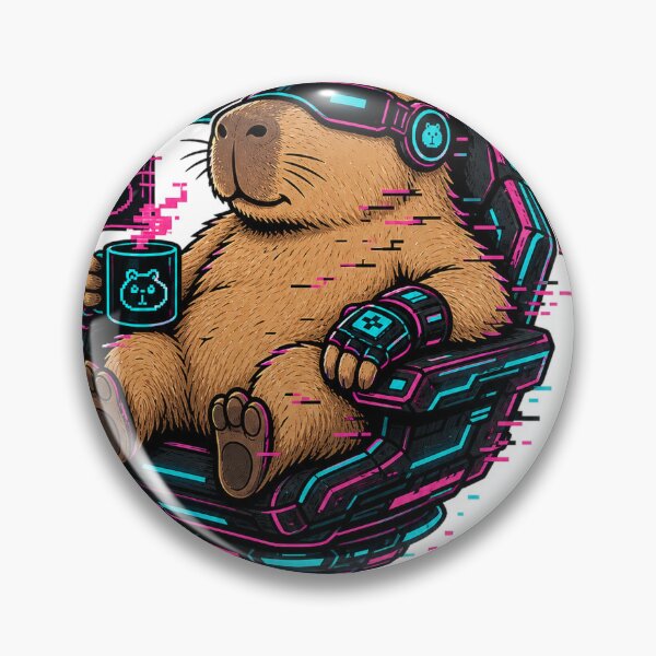 Item preview, Capybara Gamer Cyberpunk Respawn Vibes designed and sold by VisualArtsOasis.