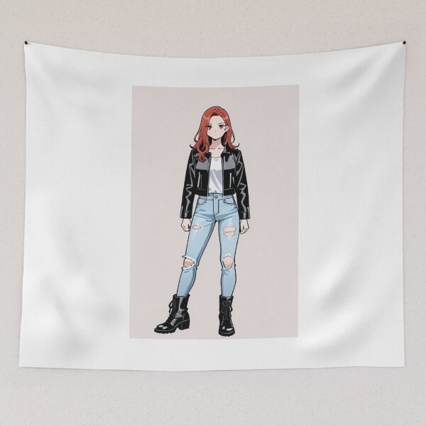 Item preview, Fashion - portrait redhead woman leather designed and sold by AnimeShin.