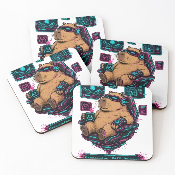Item preview, Capybara Gamer Cyberpunk Respawn Vibes designed and sold by VisualArtsOasis.