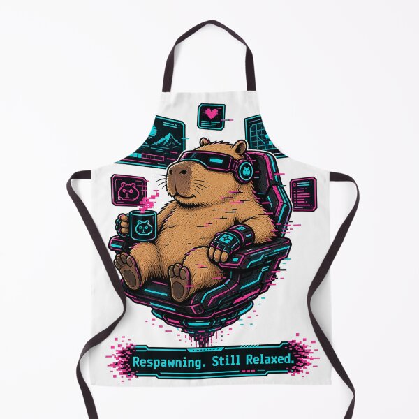 Item preview, Capybara Gamer Cyberpunk Respawn Vibes designed and sold by VisualArtsOasis.