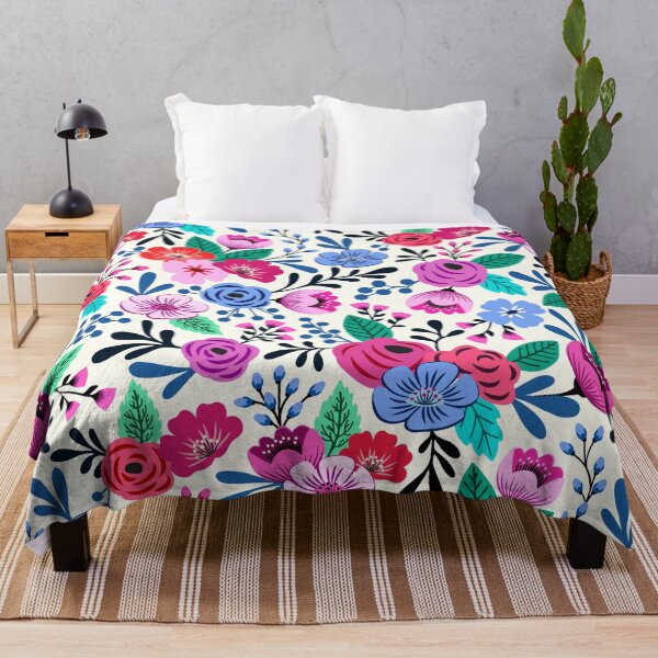 Item preview, Bright boho hand drawn flowers designed and sold by Jennifer Ladd.