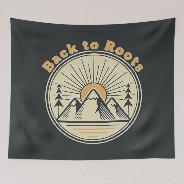 Item preview, Mountain Sunset Outdoor Badge Back to Roots Retro  designed and sold by Nikola Dio.