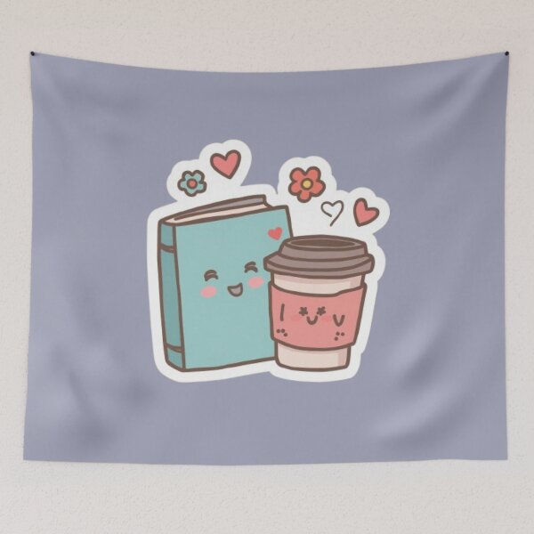 Item preview, Cozy Book & Coffee Club Sticker designed and sold by Stylestickers55.
