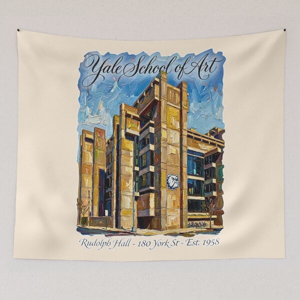 Item preview, Brutalist Architecture Fine Art Oil Painting designed and sold by EvergreenPark - Tee Studio.