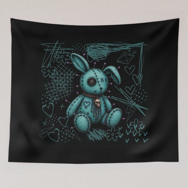 Item preview, Turqoise Voodoo Bunny - Black designed and sold by CaylaTay.