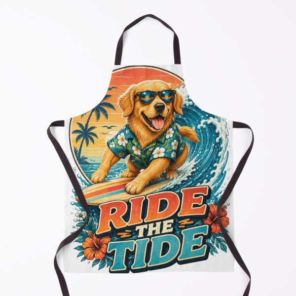 Item preview, Ride Tide Surfing Dog Sticker designed and sold by PawFusionArt.