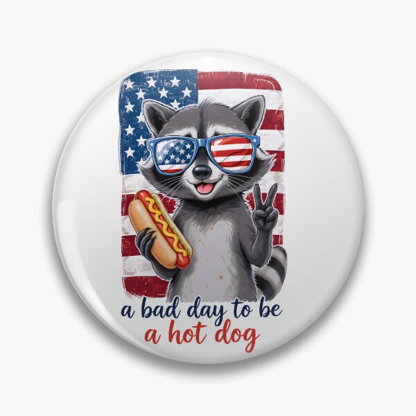 Item preview, A Bad Day To Be A Hot Dog - Funny Patriotic Raccoon 4th of July American Flag designed and sold by Lozarux.