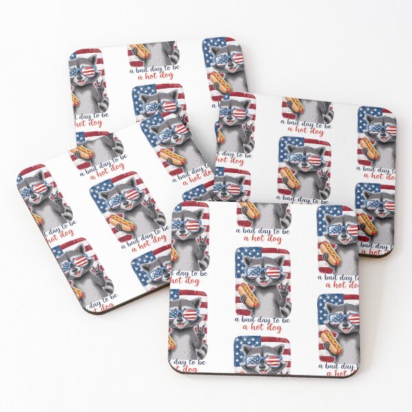 Item preview, A Bad Day To Be A Hot Dog - Funny Patriotic Raccoon 4th of July American Flag designed and sold by Lozarux.