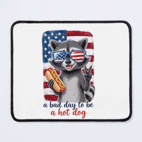 Item preview, A Bad Day To Be A Hot Dog - Funny Patriotic Raccoon 4th of July American Flag designed and sold by Lozarux.
