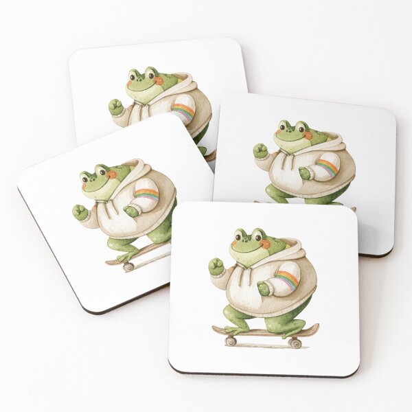 Item preview, Cute Pride Frog Skater – Watercolor Skateboard Frog Sticker designed and sold by VikArt7.
