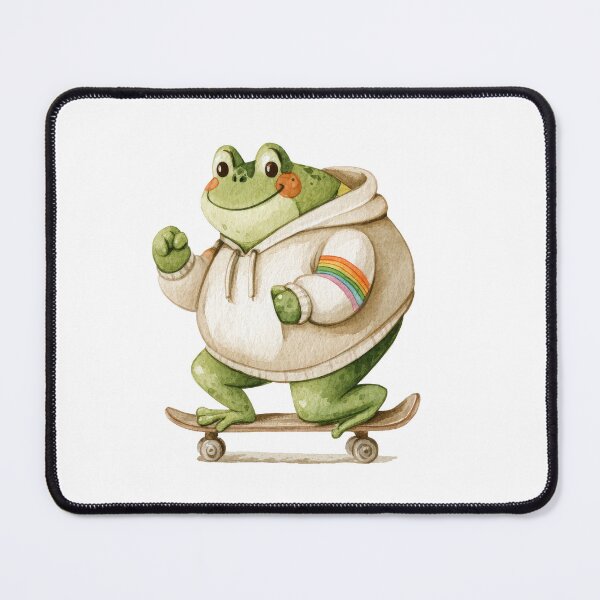 Item preview, Cute Pride Frog Skater – Watercolor Skateboard Frog Sticker designed and sold by VikArt7.