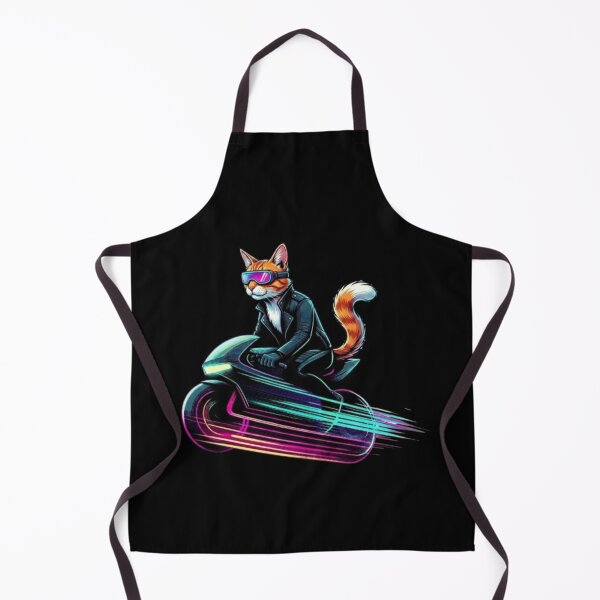 Item preview, Cyberpunk Cat Rider – Neon Motorcycle Vibes designed and sold by Dogandesighn.