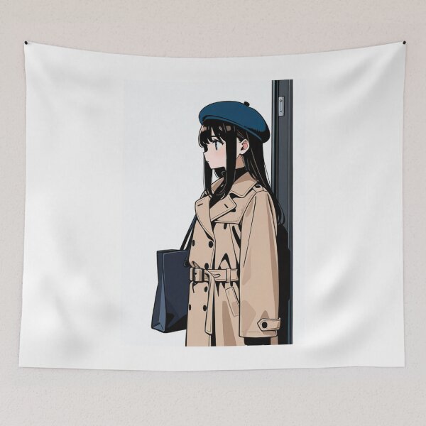 Item preview, Fashion - portrait woman beige trench designed and sold by AnimeShin.