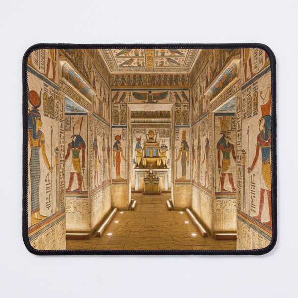 Item preview, Ancient Egyptian Temple Interior – Sacred Hieroglyphics and Pharaoh Wall Art designed and sold by Queen Cleopatra.