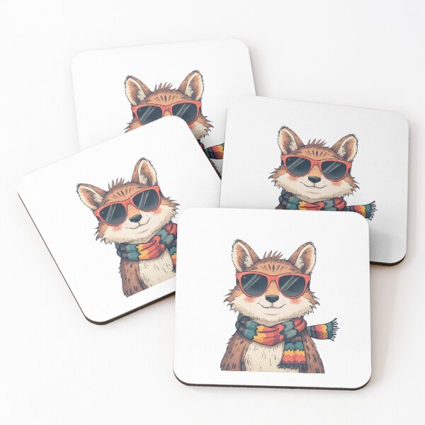 Item preview, Cool Fox with Red Sunglasses and Cozy Scarf Illustration designed and sold by AustralArt.