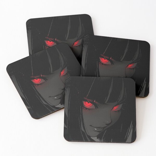 Item preview, Dark Anime Girl with Red Eyes | Gothic Aesthetic Wallpaper | Neon Red Eyes designed and sold by AdityaShop18.