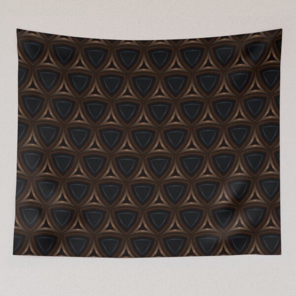 Item preview, Dark Gold Geometric Triangle Seamless Pattern designed and sold by IntelliMindDesigns.
