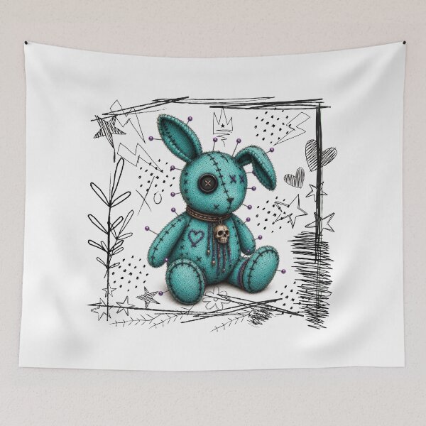 Item preview, Turqoise Voodoo Bunny - White designed and sold by CaylaTay.