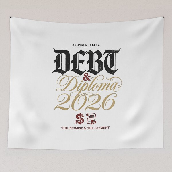 Item preview, Debt and Diploma Class of 2026 Dark Humor College Grad Tee designed and sold by Osmose-Studio ⭐⭐⭐⭐⭐.