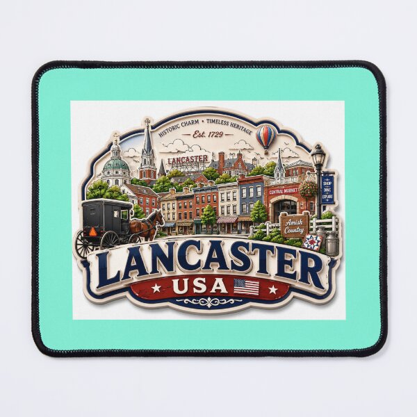 Item preview, Lancaster USA Charming 3D Skyline Label Label Text LANCASTER USA ?? designed and sold by PaintMeWorld.
