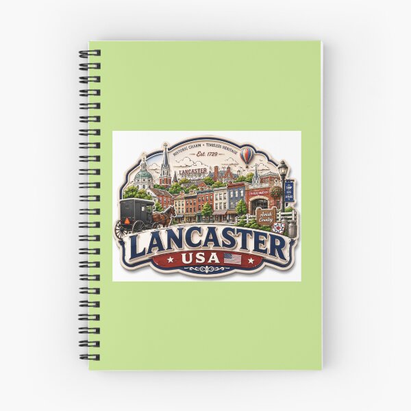 Item preview, Lancaster USA Charming 3D Skyline Label  Label Text  LANCASTER USA ??  designed and sold by PaintMeWorld.