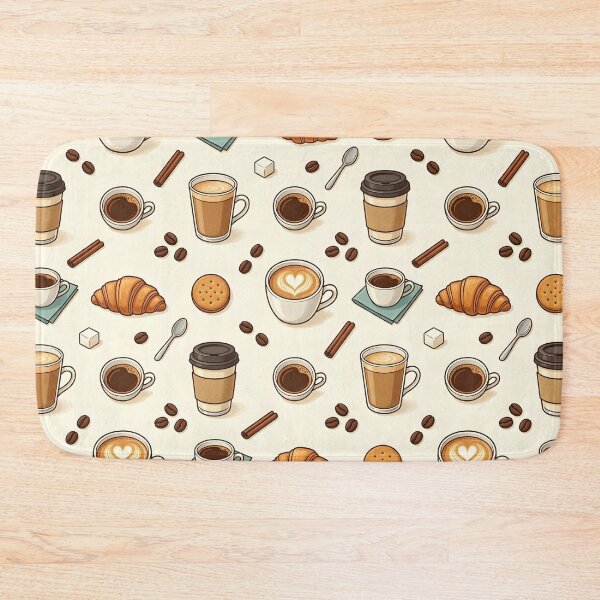 Item preview, Cute Coffee and Breakfast Treats Cute Cartoon Pattern designed and sold by Sybille-Yates.