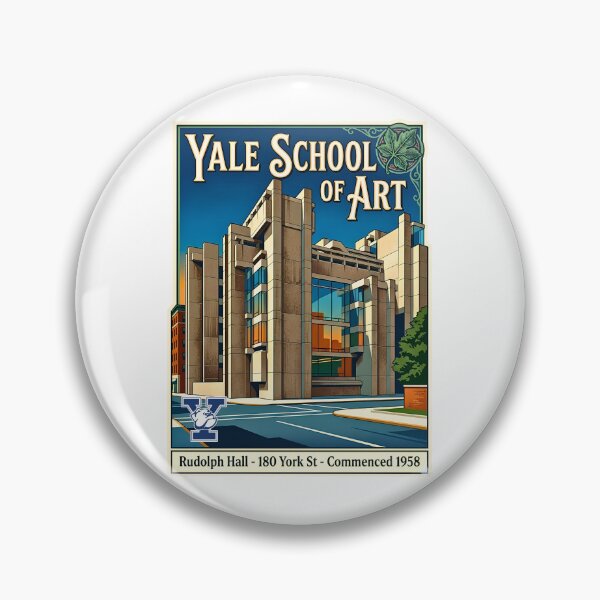 Item preview, Vintage Mid-Century Yale Art School Brutalist Architecture Poster designed and sold by EvergreenPark - Tee Studio.
