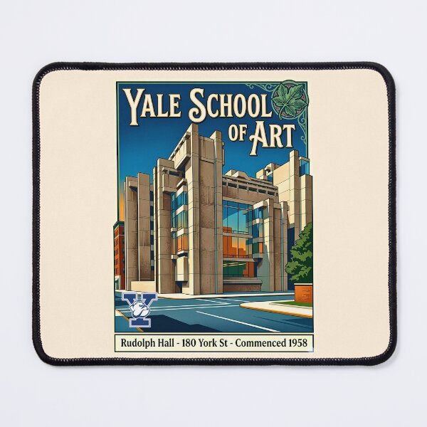 Item preview, Vintage Mid-Century Yale Art School Brutalist Architecture Poster designed and sold by EvergreenPark - Tee Studio.